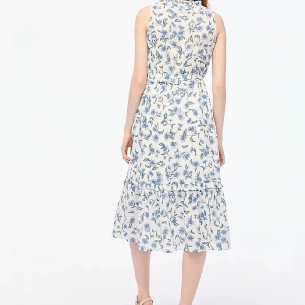 J. Crew Floral Tiered Cotton Ruffle  Sleeveless Neck Sundress 00